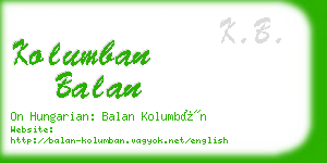 kolumban balan business card